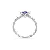 Anello - 18 carati Oro bianco - 0.38ct. tw. Diamante (Naturale) - Tanzanite