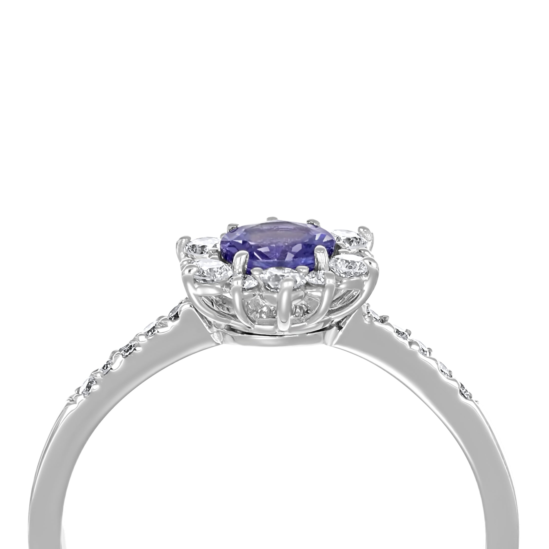 Anello - 18 carati Oro bianco - 0.38ct. tw. Diamante (Naturale) - Tanzanite