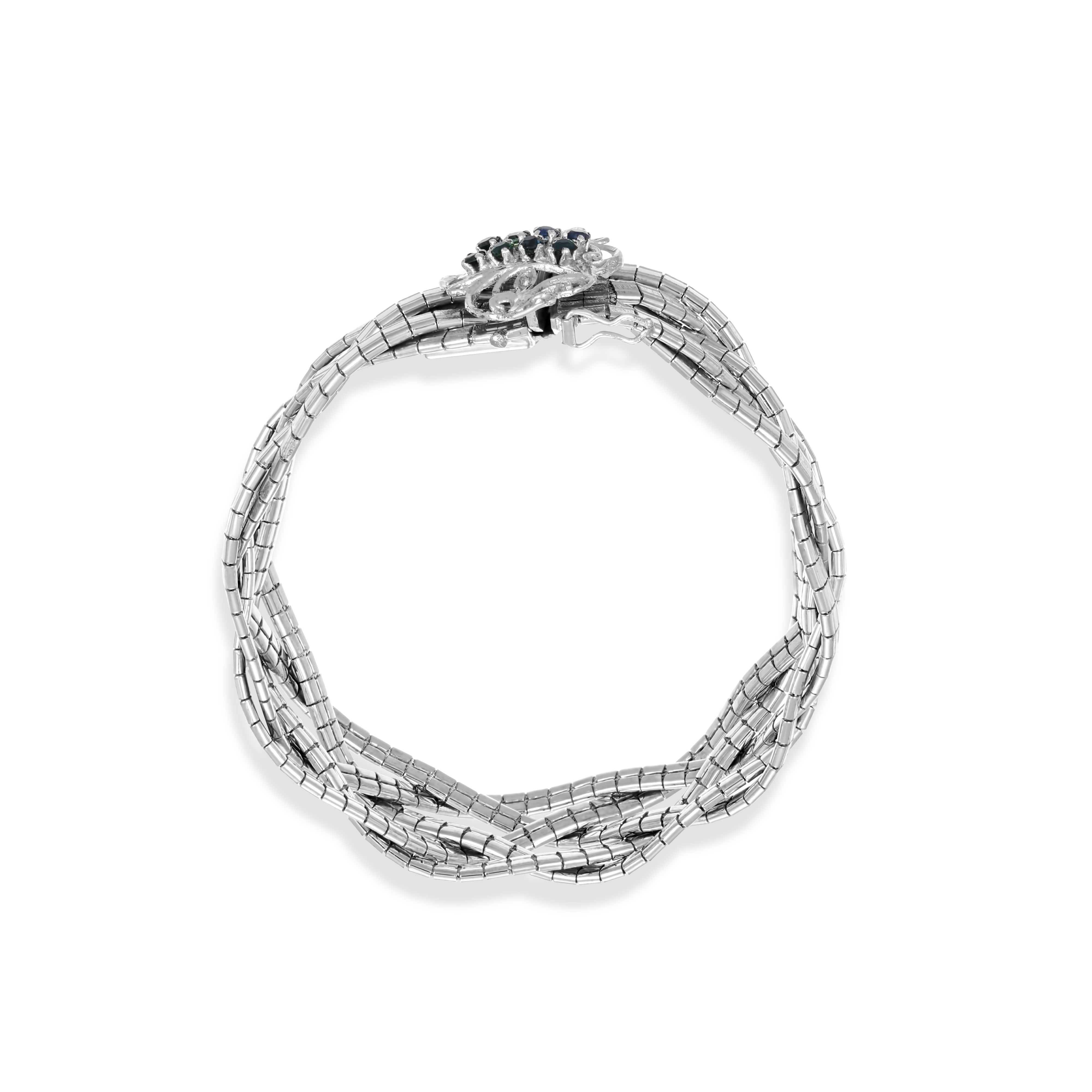 Bracciale - 18 carati Oro bianco - 0.40ct. tw. Zaffiro