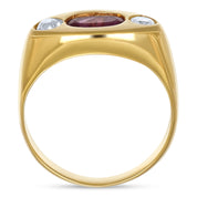 Anello - Oro giallo 18 kt. - 0,97 ct. tw. Rubino - Diamante