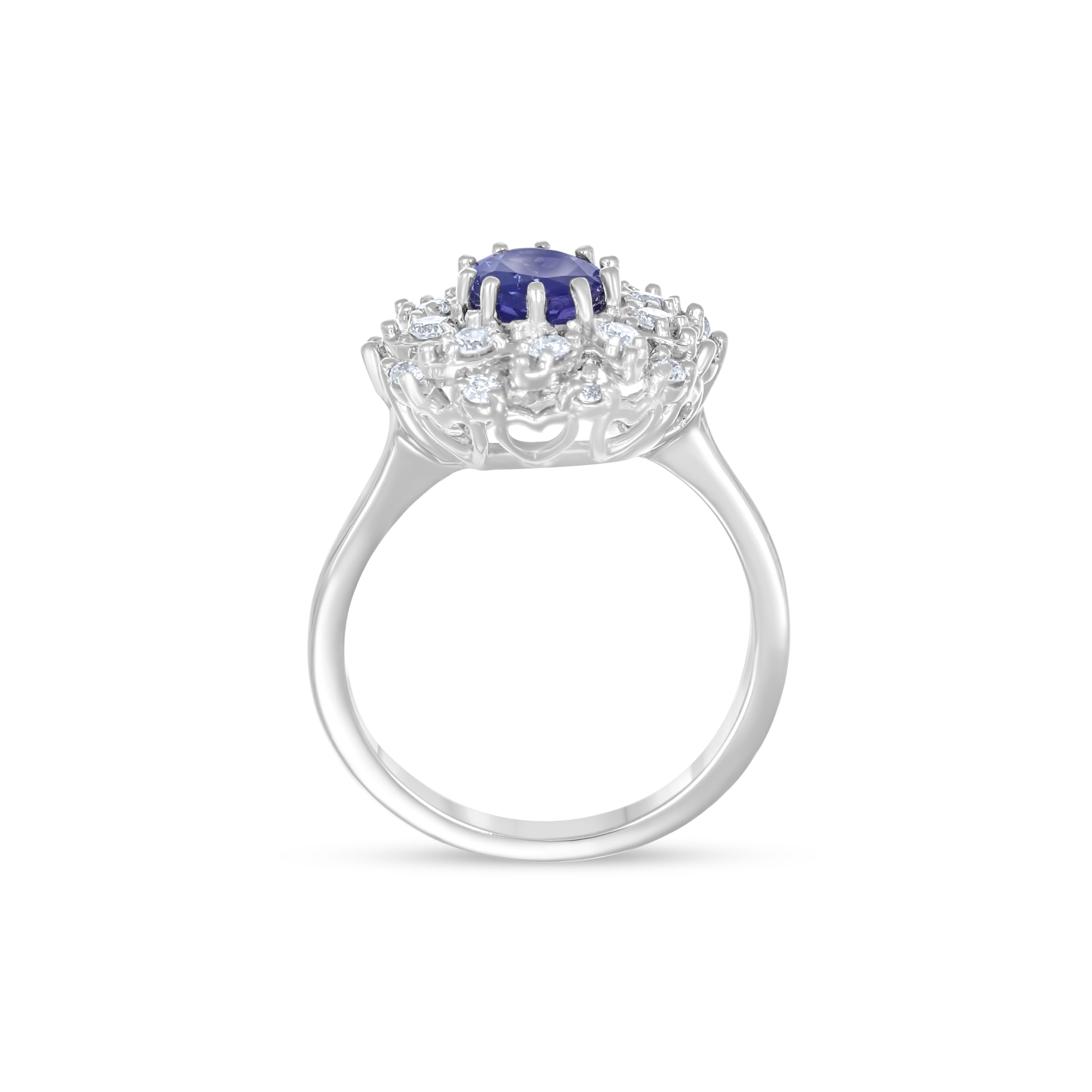 Anello - 18 carati Oro bianco - 1.85ct. tw. Tanzanite - Diamante