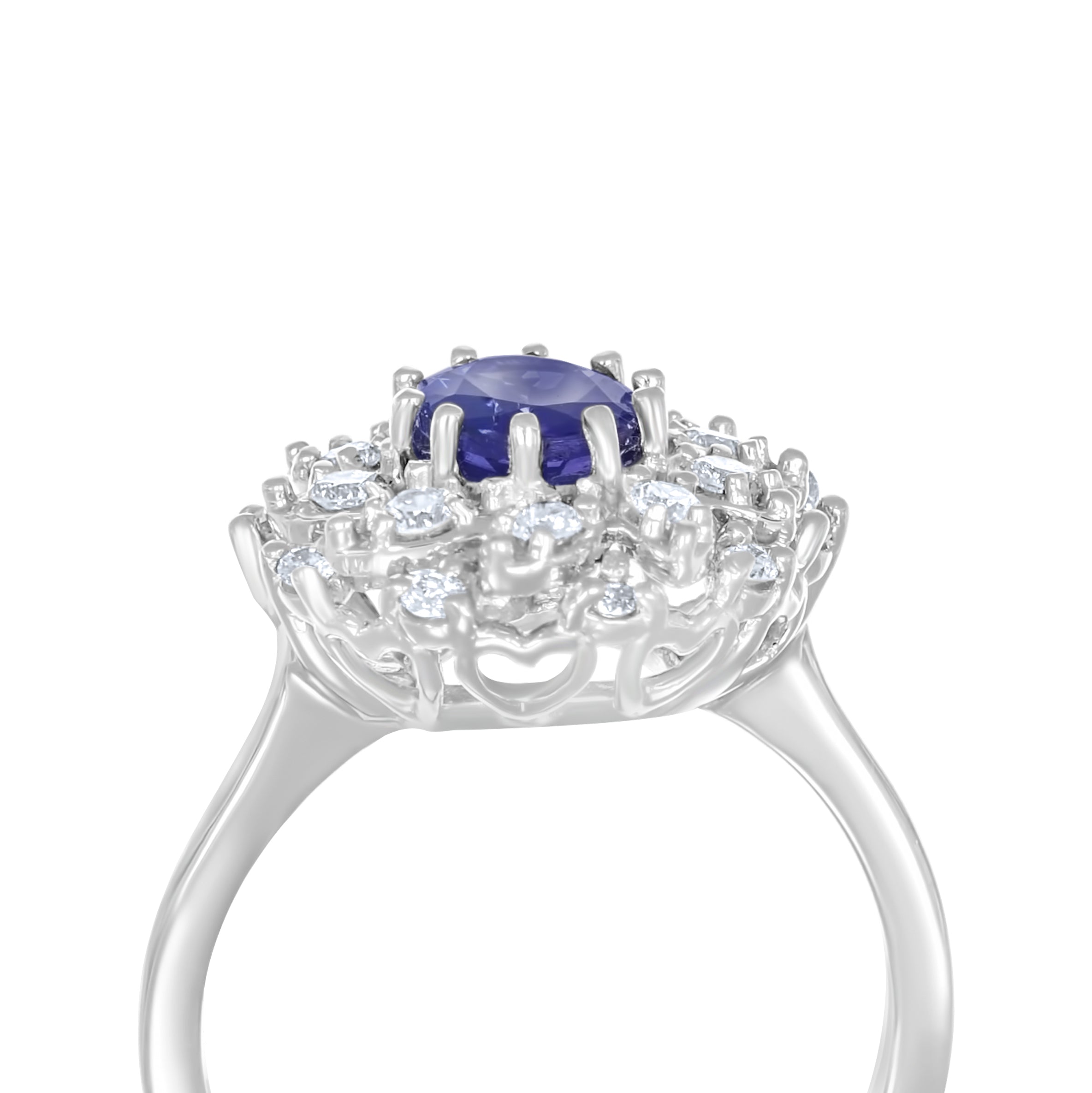 Anello - 18 carati Oro bianco - 1.85ct. tw. Tanzanite - Diamante