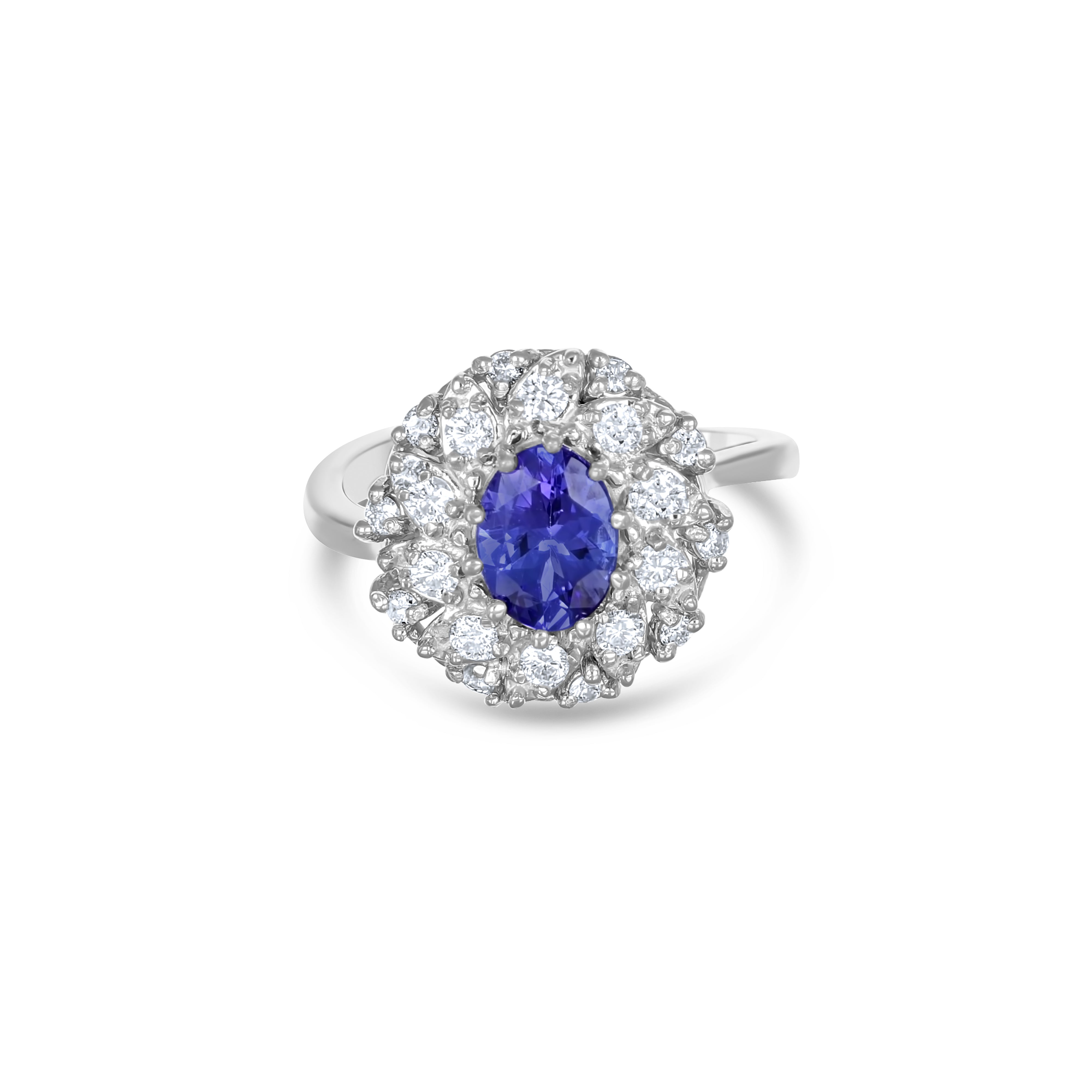 Anello - 18 carati Oro bianco - 1.85ct. tw. Tanzanite - Diamante