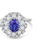 Anello - 18 carati Oro bianco - 1.85ct. tw. Tanzanite - Diamante