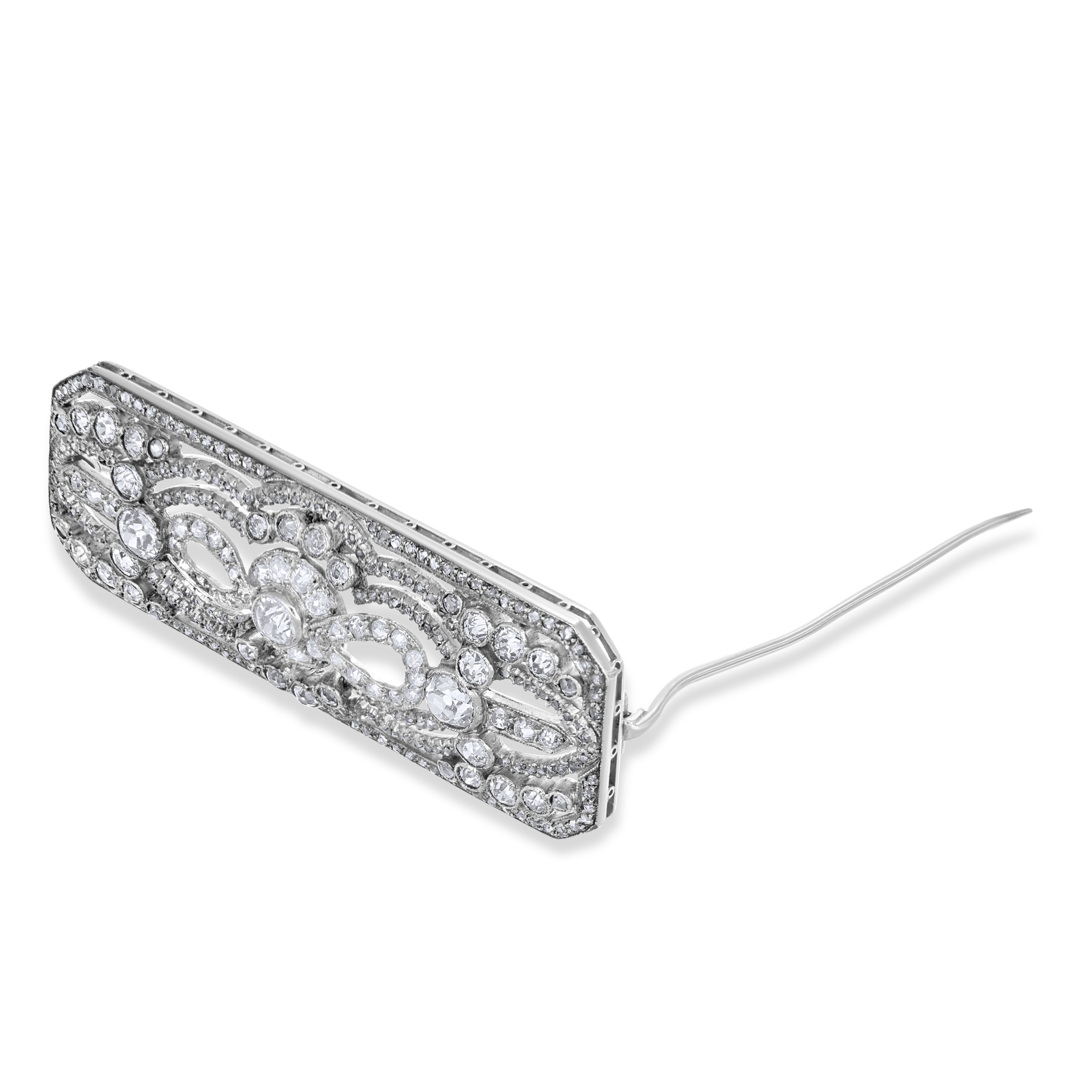 Spilla - 18 carati Oro bianco - 5.85ct. tw. Diamante (Naturale)