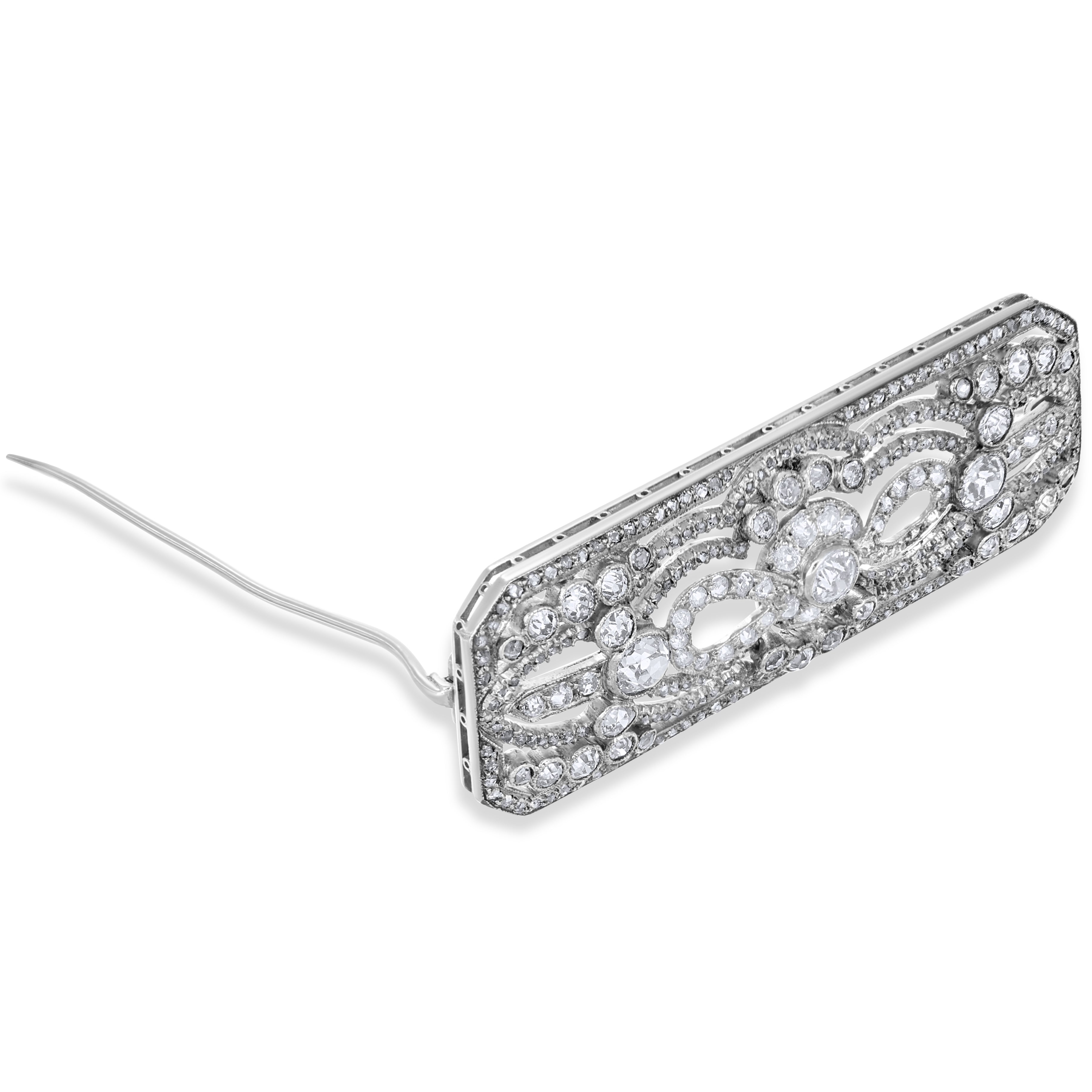 Spilla - 18 carati Oro bianco - 5.85ct. tw. Diamante (Naturale)