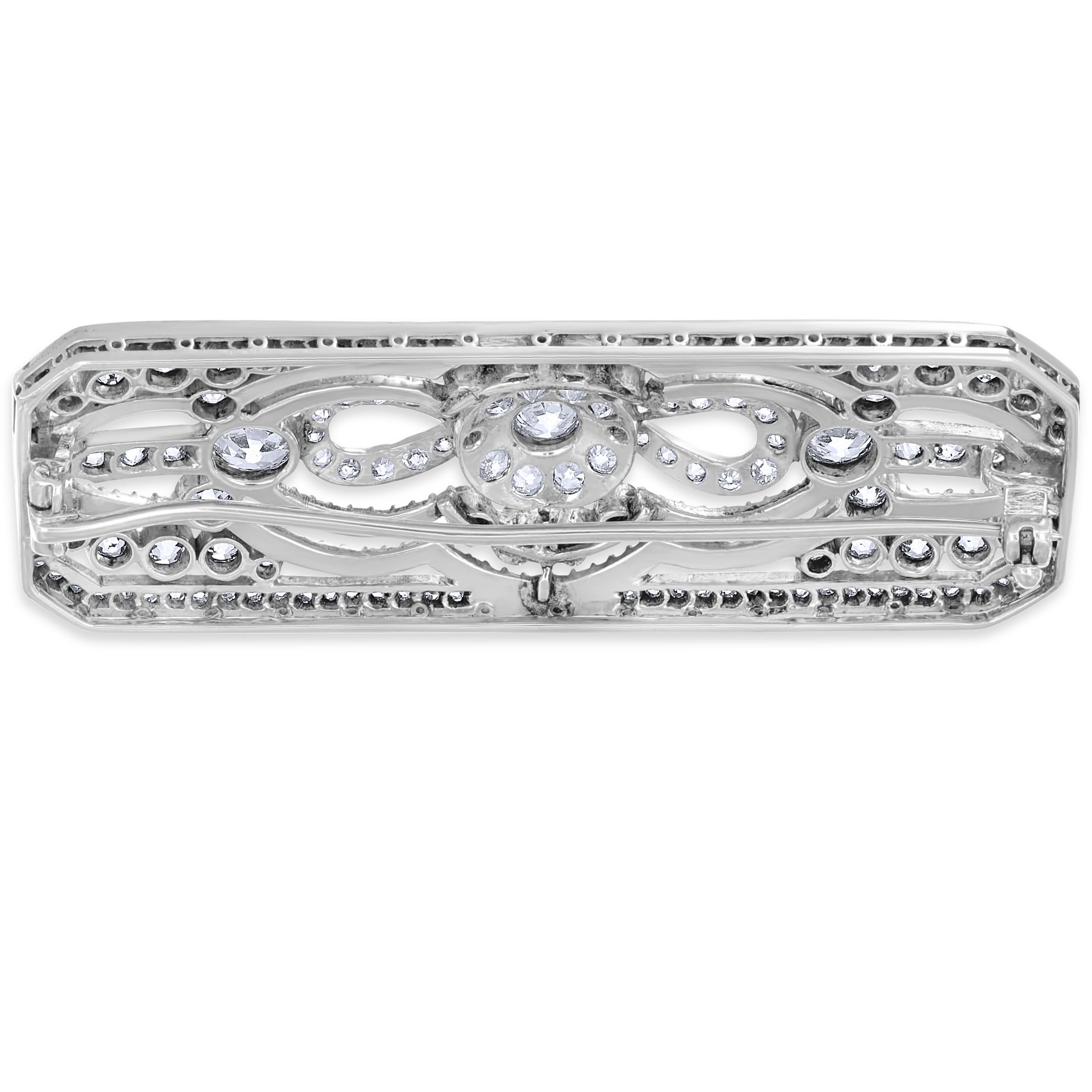 Spilla - 18 carati Oro bianco - 5.85ct. tw. Diamante (Naturale)