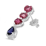 Orecchini - 18 carati Oro bianco, Diamanti - 5.24ct. tw. Tormalina - Iolite