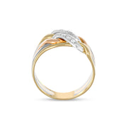 Anello - Oro rosa 18 kt, Oro bianco, Oro giallo - 0,09 ct. tw. Diamante (naturale)