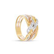 Anello - Oro rosa 18 kt, Oro bianco, Oro giallo - 0,09 ct. tw. Diamante (naturale)