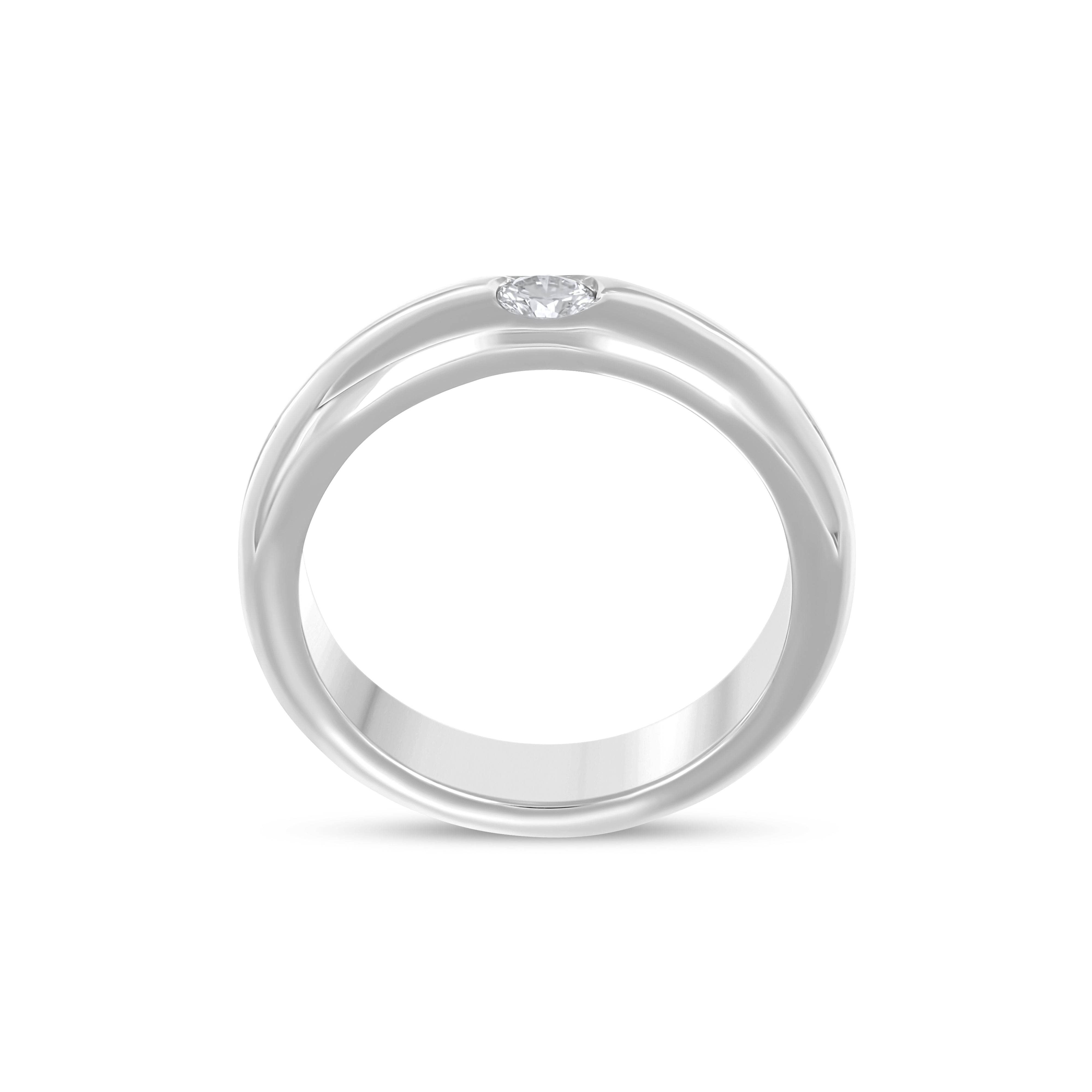 Anello in oro bianco 18 carati diamante da 0,17 Ct