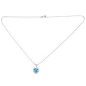 Collana con ciondolo - 18 carati Oro bianco - 2.42ct. tw. Topazio - Diamante