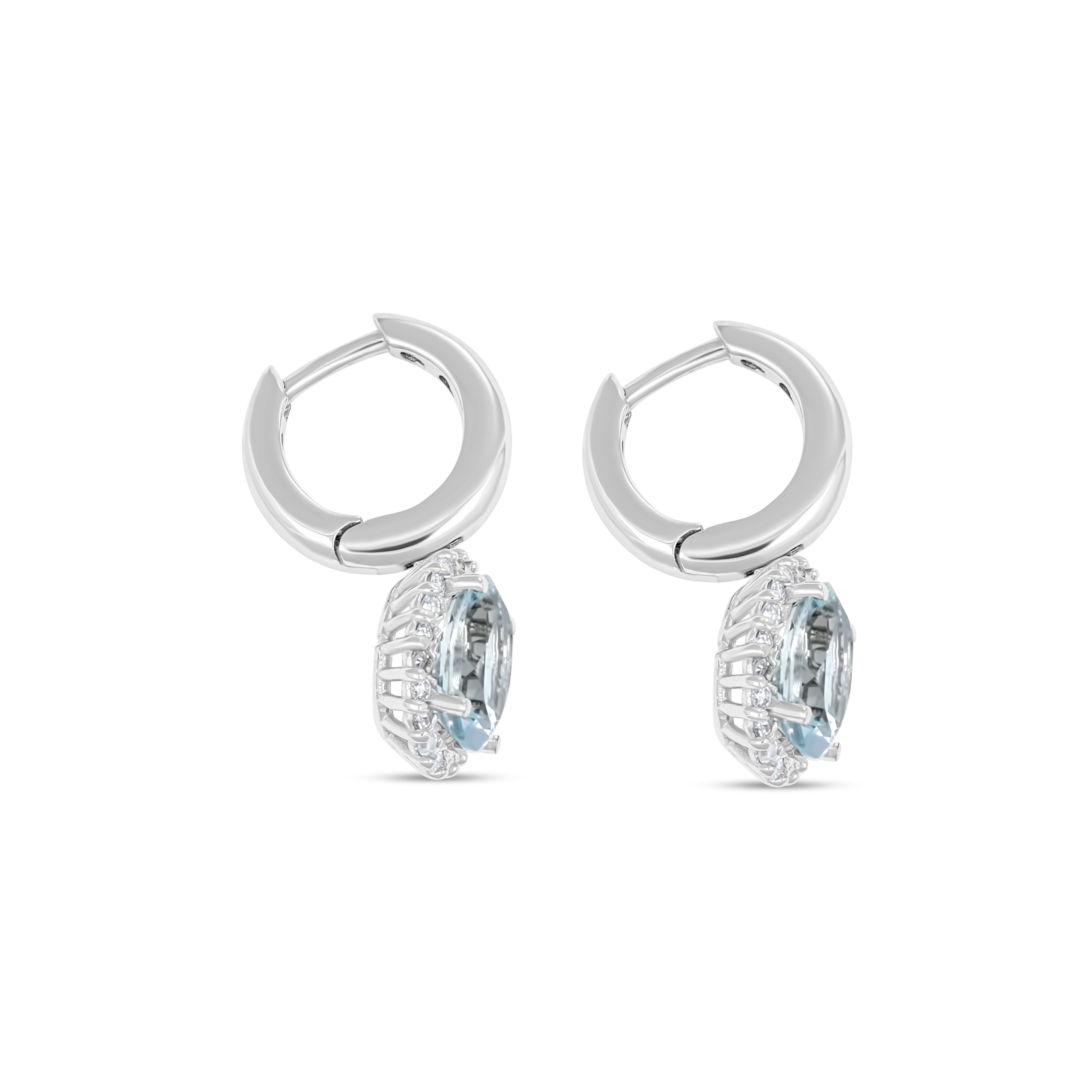 Orecchini - 18 carati Oro bianco - 2.56ct. tw. Acquamarina - Diamante