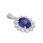 Ciondolo - 18 carati Oro bianco - 1.50ct. tw. Tanzanite - Diamante