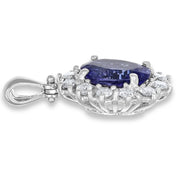 Ciondolo - 18 carati Oro bianco - 1.50ct. tw. Tanzanite - Diamante