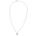 Collana con ciondolo - 18 carati Oro bianco - 0.75ct. tw. Acquamarina - Diamante