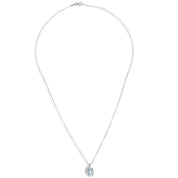 Collana con ciondolo - 18 carati Oro bianco - 1.25ct. tw. Acquamarina - Diamante