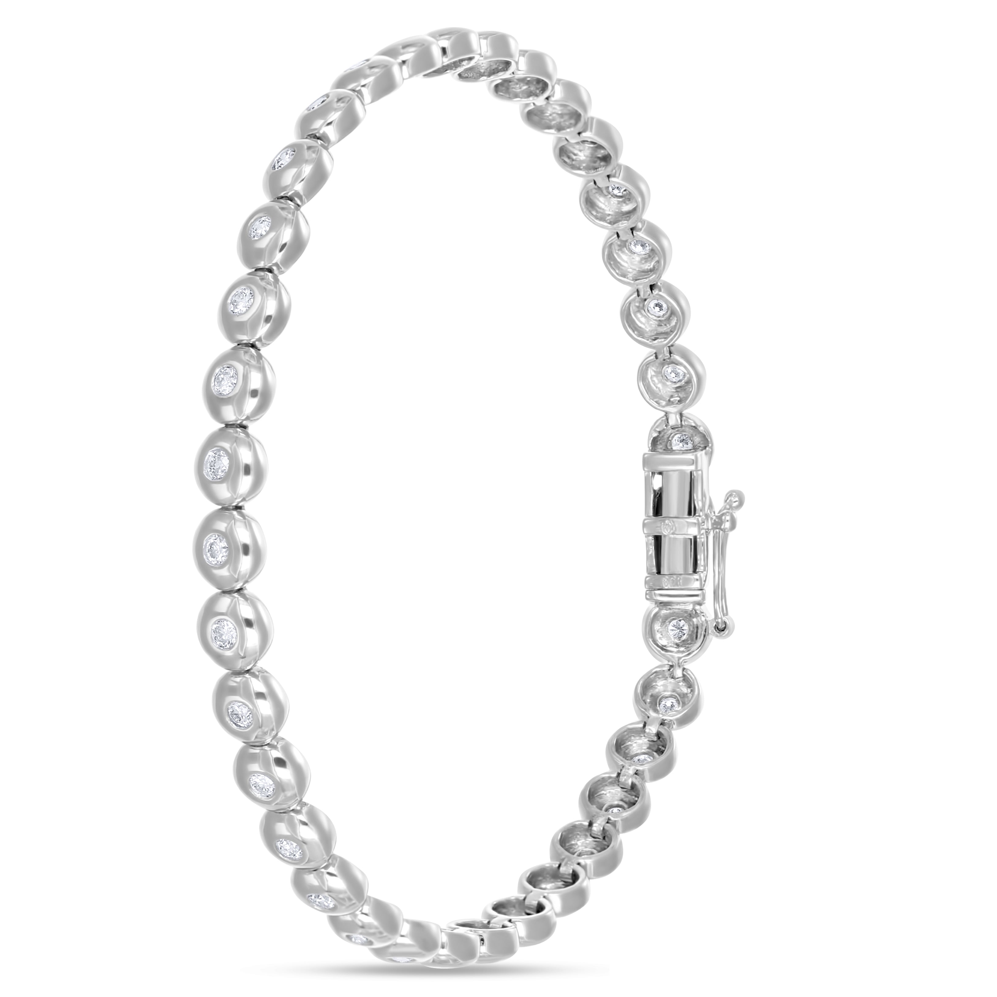 Bracciale - 18 carati Oro bianco - 1,08 ct. due. Diamante (Naturale)