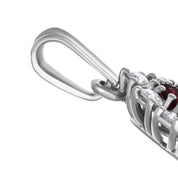 Ciondolo - 18 carati Oro bianco Rubino - Diamante
