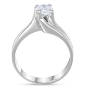 Anello - 18 carati Oro bianco - 0.80ct. tw. Diamante (Naturale)