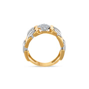 Anello - Oro bianco 18 kt., Oro giallo - 0,14 ct. tw. Diamante (naturale)