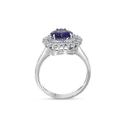 Anello - 18 carati Oro bianco Tanzanite - Diamante