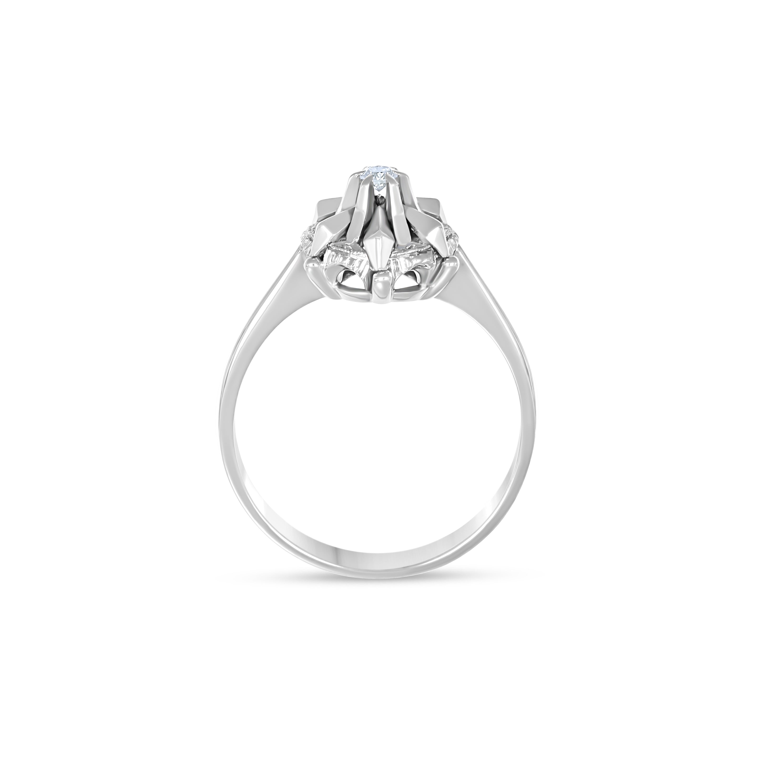 Anello - 18 carati Oro bianco - 0.05ct. tw. Diamante (Naturale)