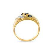 Anello - 18 carati Oro bianco, Oro giallo - 0.41ct. tw. Zaffiro - Diamante