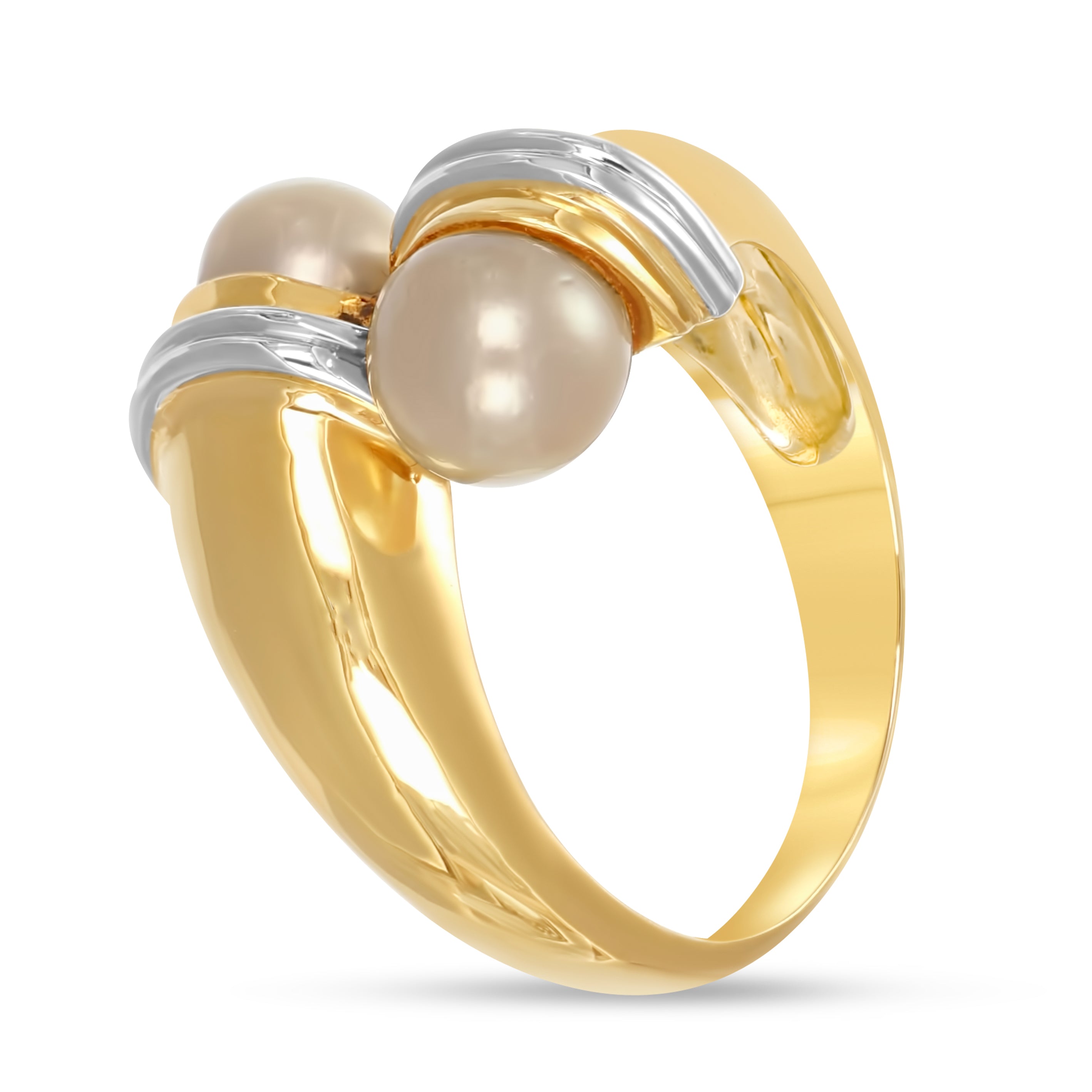 Anello - Oro bianco 18 kt. - Perla