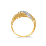 Anello - 18 carati Oro bianco, Oro giallo - 0.08ct. tw. Diamante (Naturale)