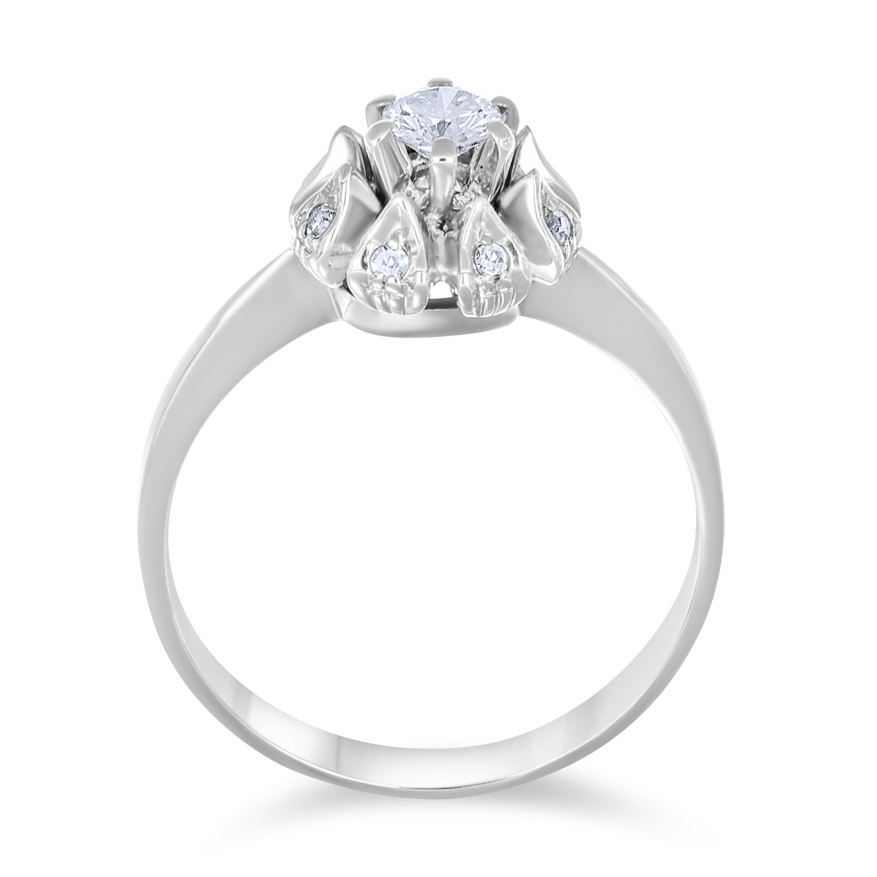 Anello - Oro bianco 18 kt. - 0,32 ct. tw. Diamante (naturale)