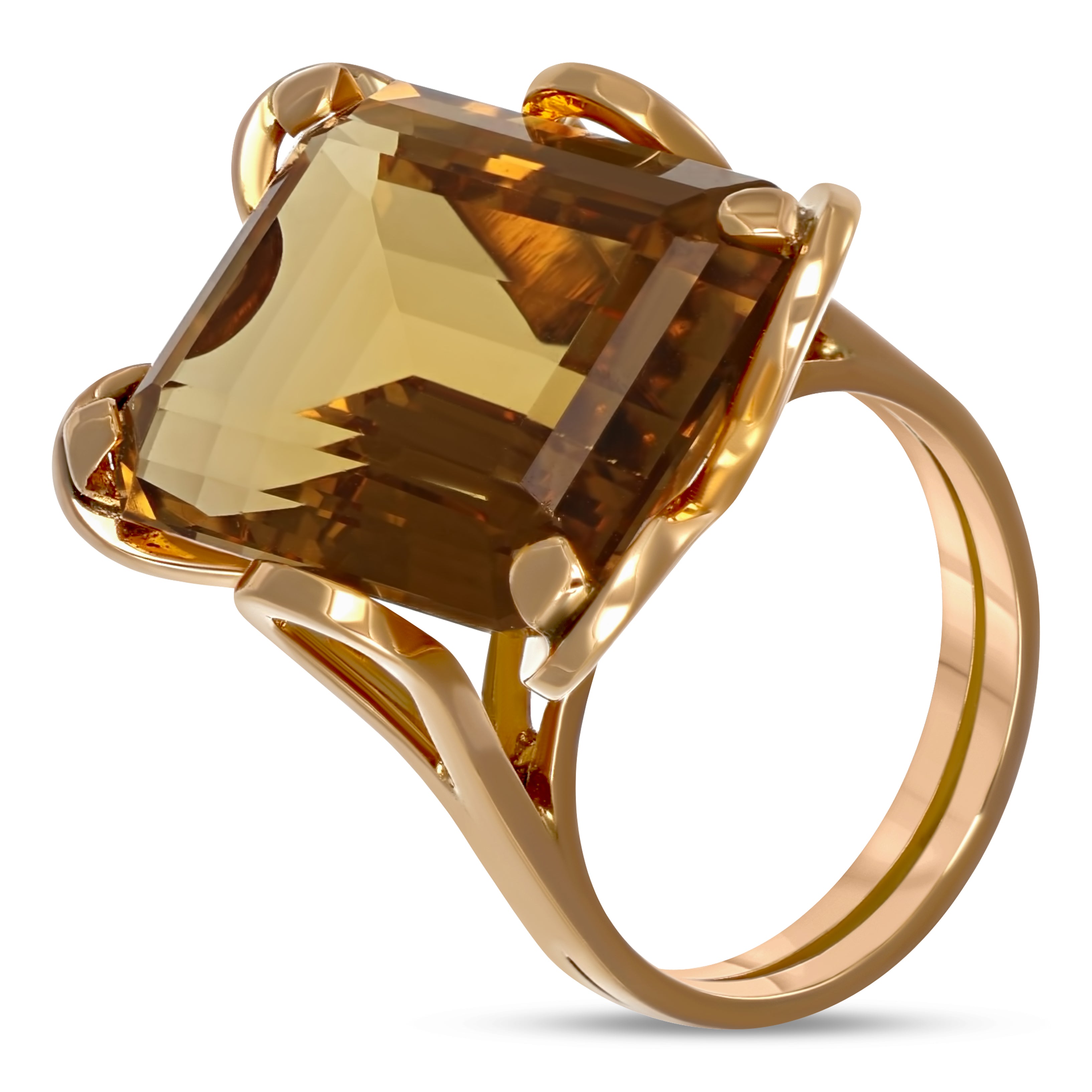 18 carati Oro giallo - Anello - 18.00 ct Quarzo