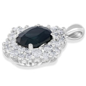 Ciondolo - 18 carati Oro bianco - 2.30ct. tw. Zaffiro - Diamante