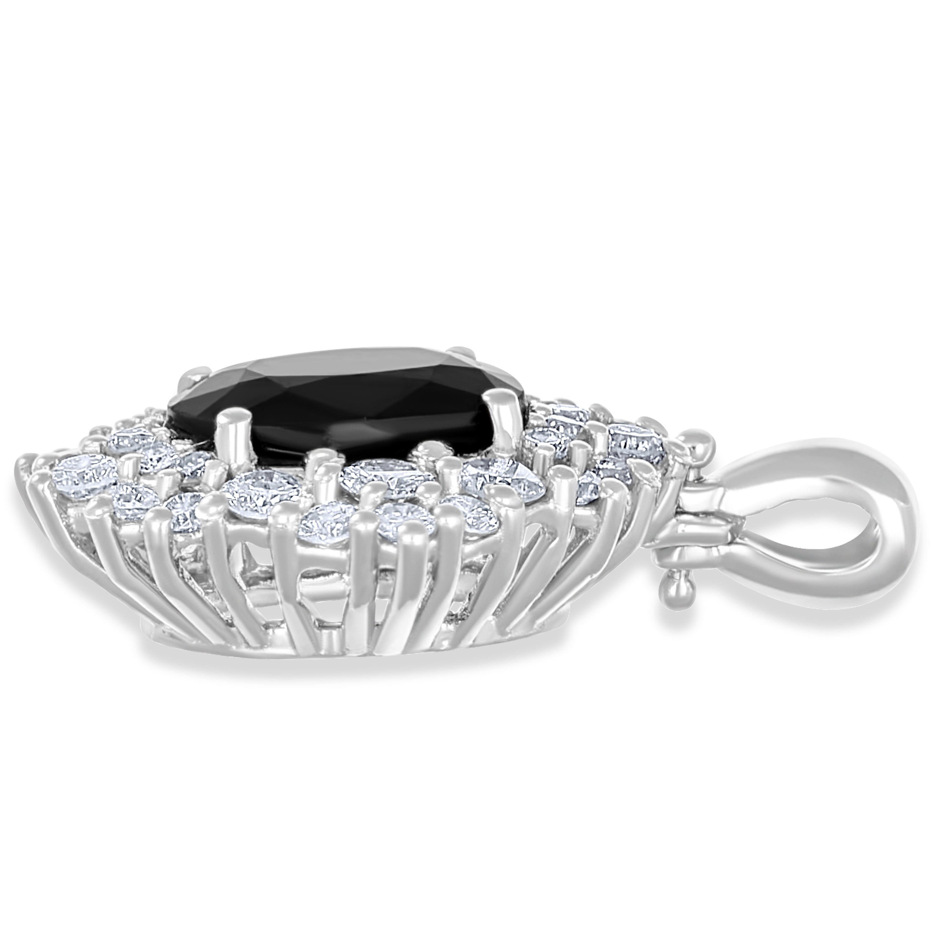 Ciondolo - 18 carati Oro bianco - 2.30ct. tw. Zaffiro - Diamante