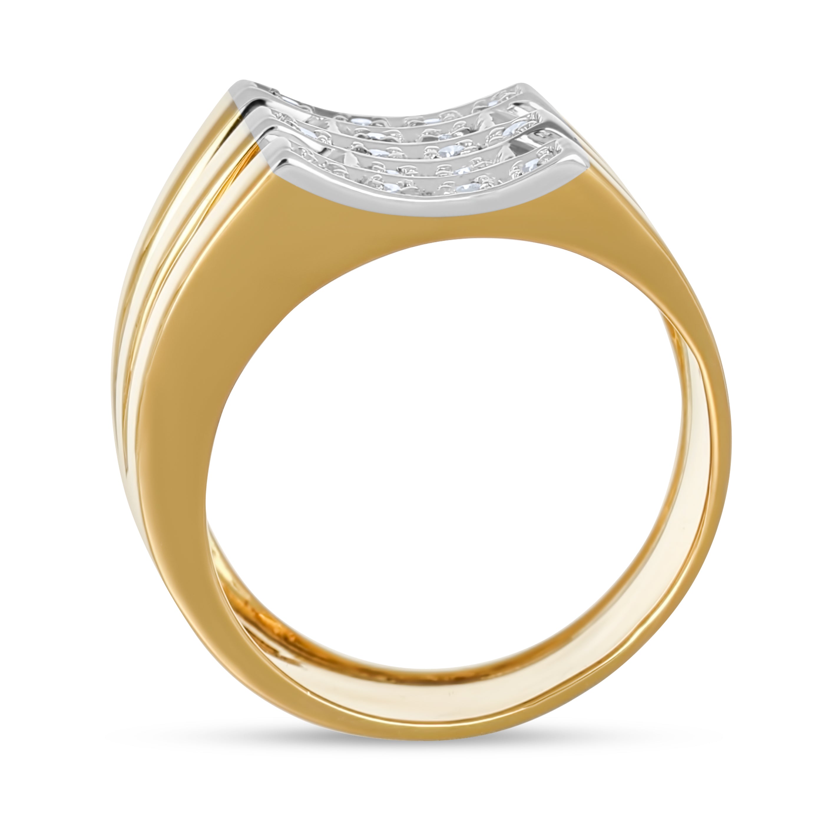 Anello - Oro bianco 18 kt., Oro giallo - 0,16 ct. tw. Diamante (naturale)