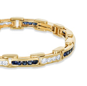 Bracciale - 18 carati Oro giallo - 1.68ct. tw. Diamante (Naturale) - Zaffiro