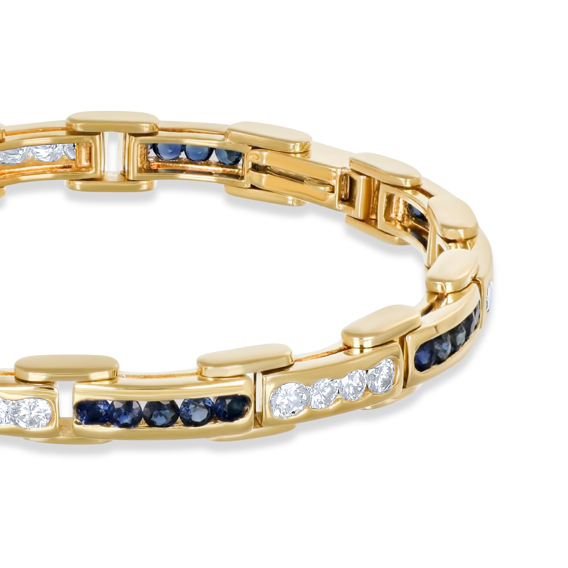 Bracciale - 18 carati Oro giallo - 1.68ct. tw. Diamante (Naturale) - Zaffiro