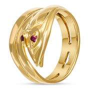 Anello - Oro giallo 18 kt - 0,01 ct. tw. Rubino