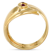 Anello - Oro giallo 18 kt - 0,01 ct. tw. Rubino