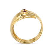 Anello - Oro giallo 18 kt - 0,01 ct. tw. Rubino