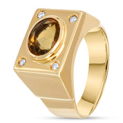 Anello - Oro giallo 18 kt. - 1,63 ct. tw. Topazio - Diamante