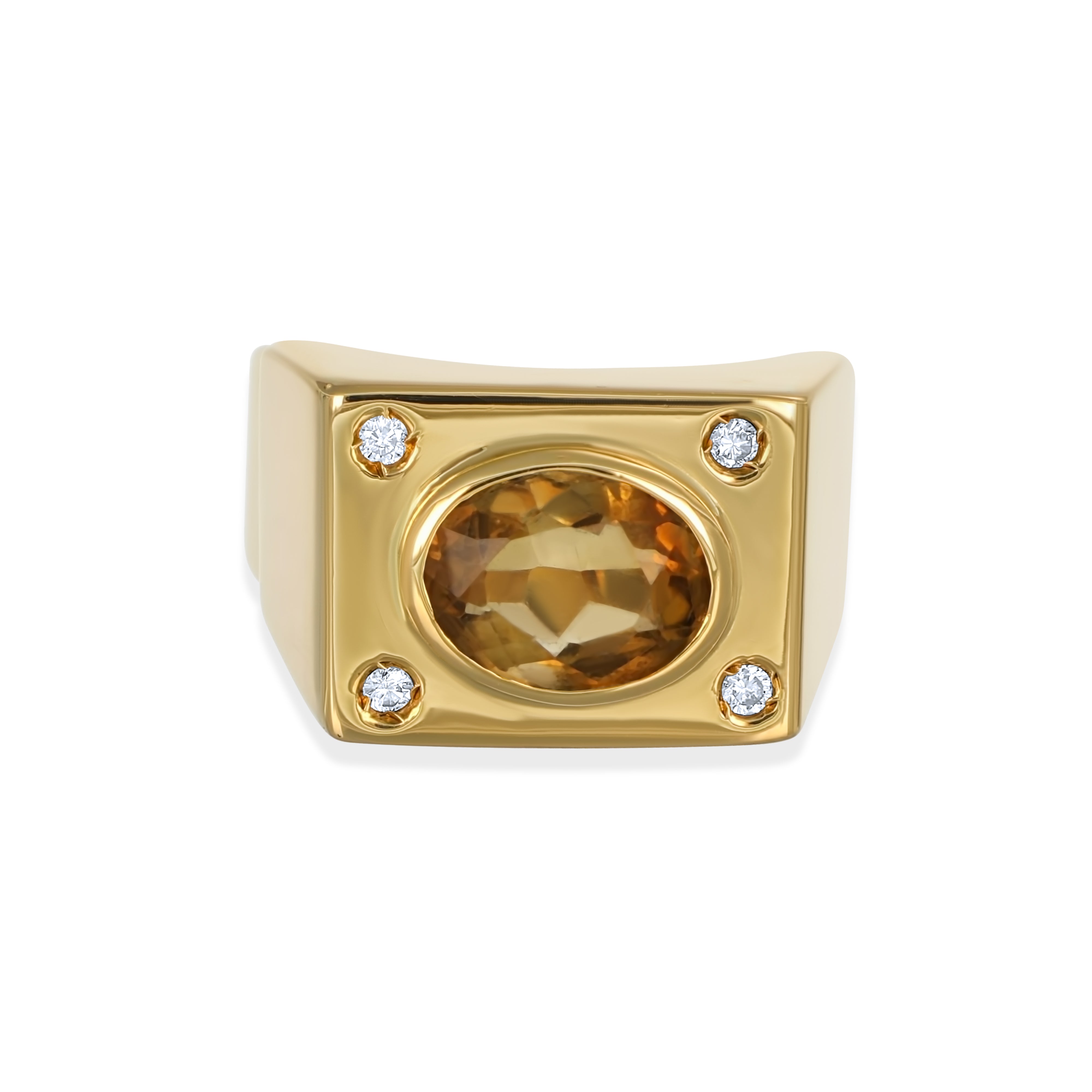 Anello - Oro giallo 18 kt. - 1,63 ct. tw. Topazio - Diamante