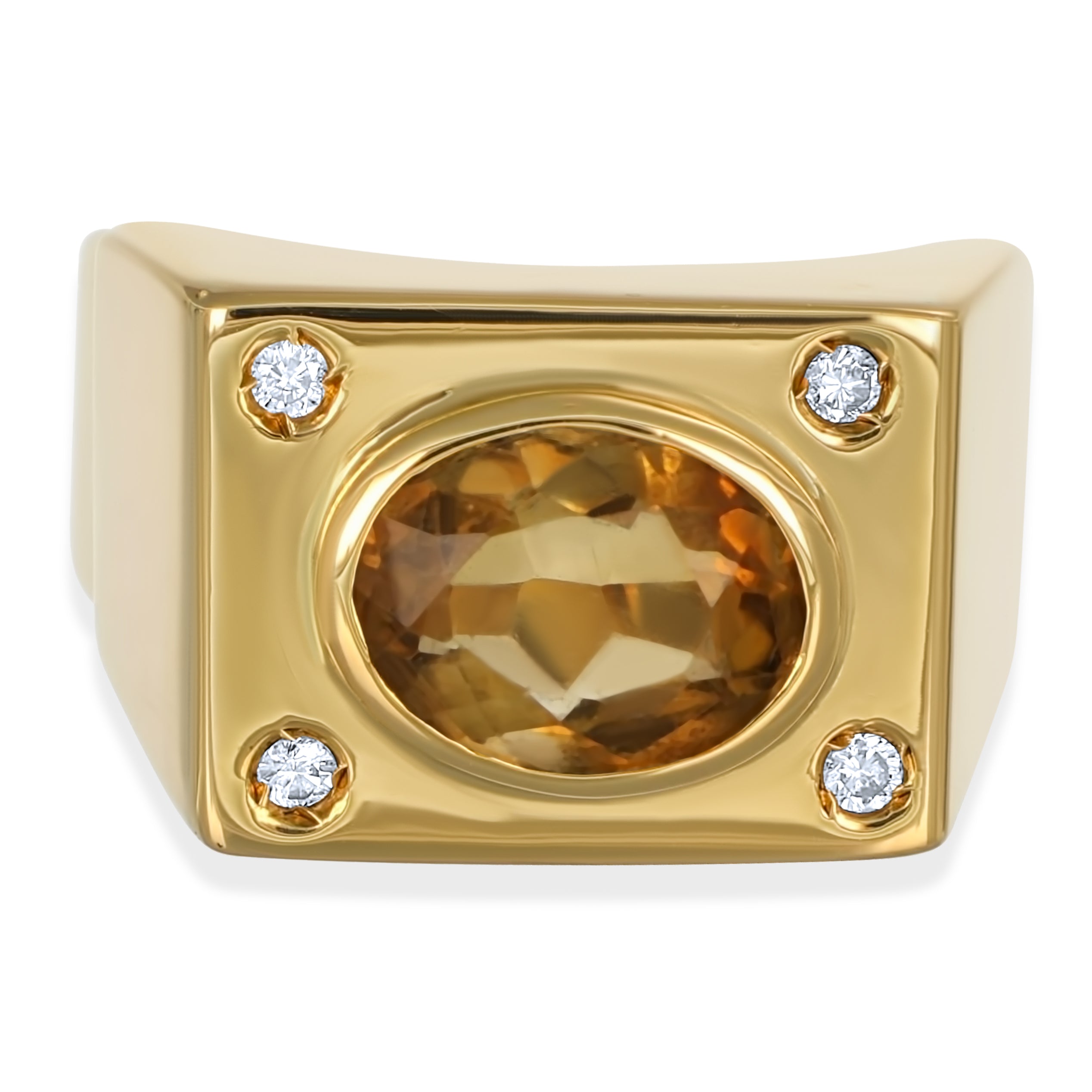 Anello - Oro giallo 18 kt. - 1,63 ct. tw. Topazio - Diamante