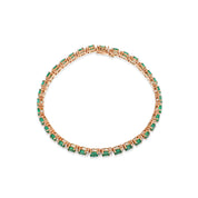 Bracciale - 18 carati Oro rosa - 5.90ct. tw. Smeraldo - Diamante