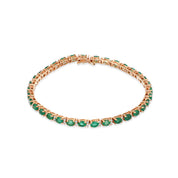 Bracciale - 18 carati Oro rosa - 5.90ct. tw. Smeraldo - Diamante