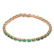 Bracciale - 18 carati Oro rosa - 5.90ct. tw. Smeraldo - Diamante