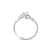 Anello - 18 carati Oro bianco - 0.16ct. tw. Diamante (Naturale)