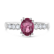 Anello - 18 carati Oro bianco - 1.64ct. tw. Tormalina - Diamante