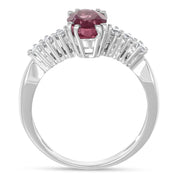 Anello - 18 carati Oro bianco - 1.64ct. tw. Tormalina - Diamante