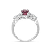 Anello - 18 carati Oro bianco - 1.64ct. tw. Tormalina - Diamante